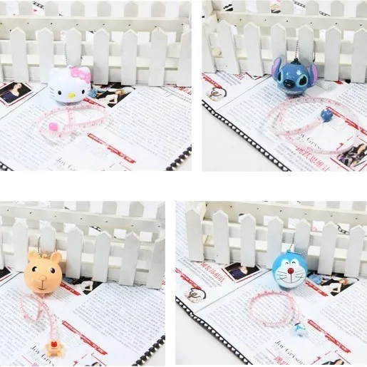 Kawaii Hello Kitty keychain Tape Measure Sanrio Student Girl Heart Measurement Bust Waist Hips Soft Measuring Telescopic Ruler