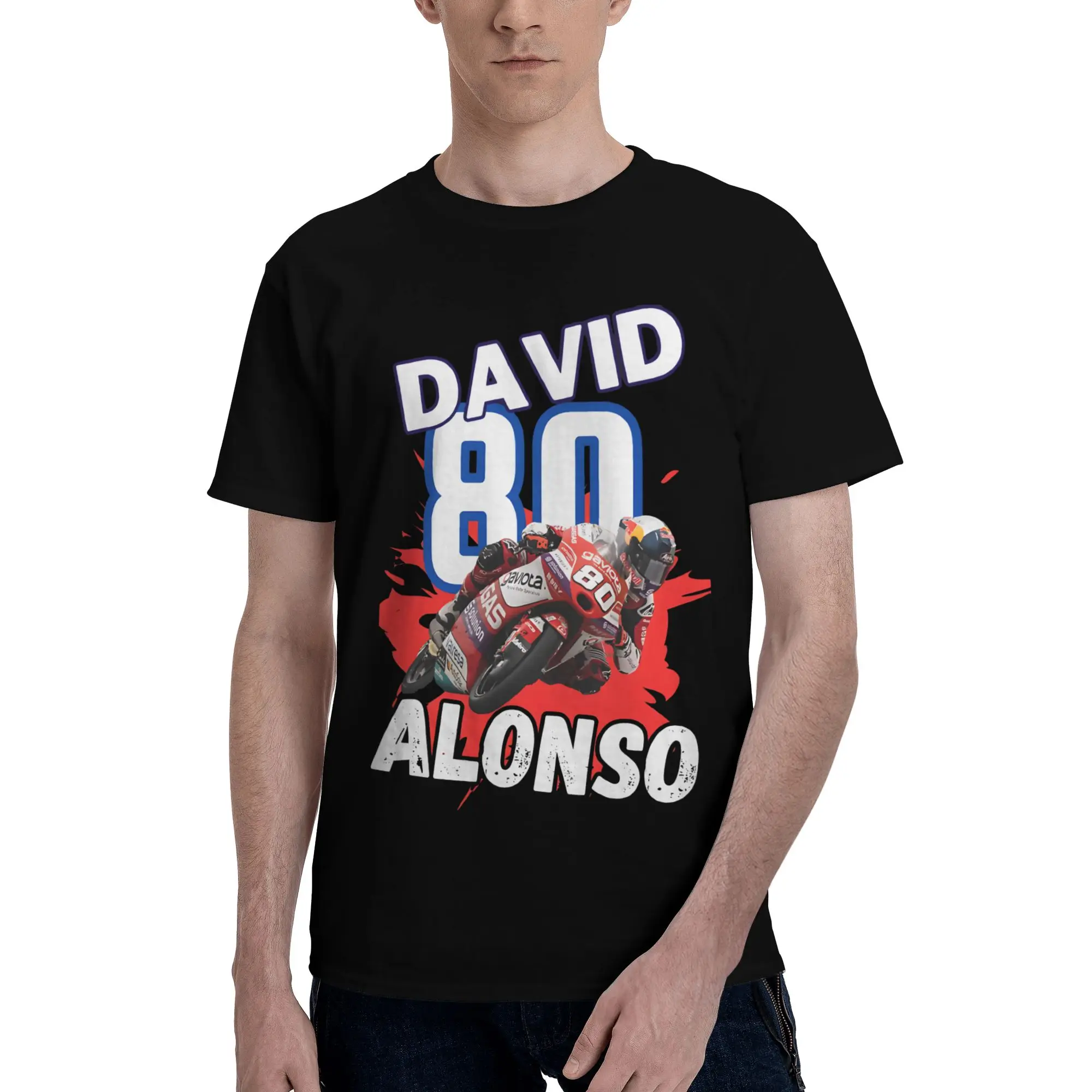 David Alonso Moto3 Moto GP Racing Champion Motogp Novelty 100% Cotton T-Shirt Motoo GP Tees Tops For Men