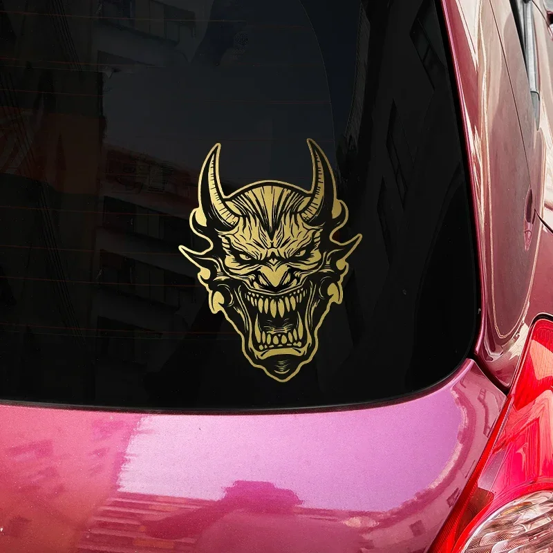 Gold Demon Bike Sticker Waterproof Vinyl Decal for Fairing Tail Box Car Window Scooter Motorcycle Body DIY Decor