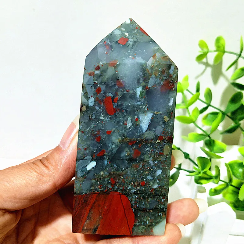 Natural Mineral African Dragon Blood Stone Crystal Tower Spiritual Meditation Reiki Chakra Feng Shui Crystal Room Decor