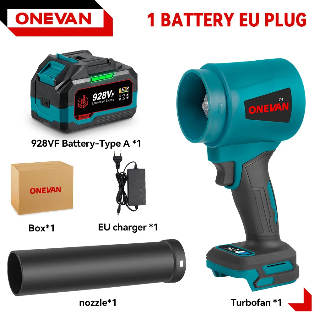 ONEVAN 300000 RPM Borstelloze Elektrische Turbo Blowers Jet Fan 400 M/S Bladblazer Stof Blazen Tool Voor Makita 18 V Batterij Pin