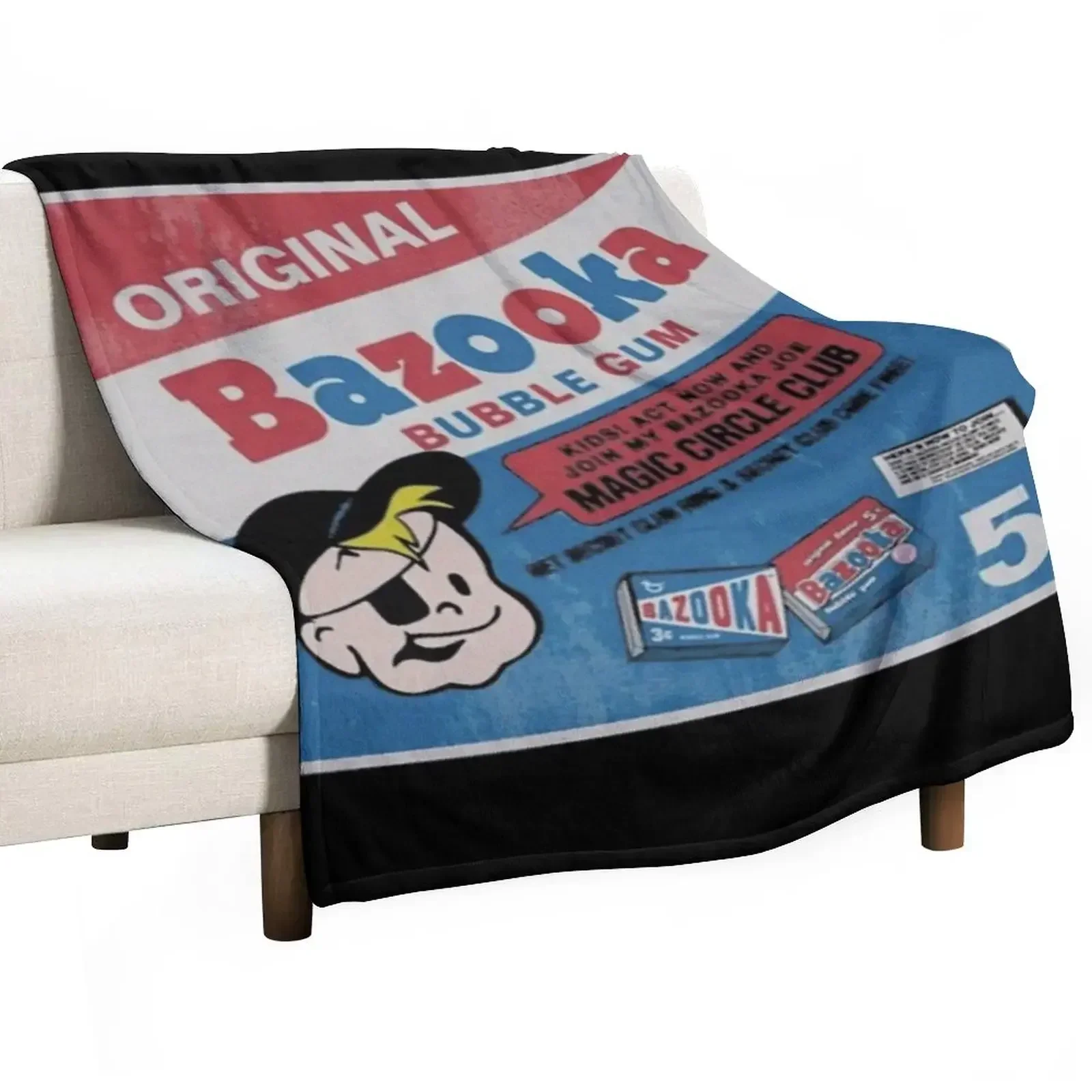 

bubblegum bazooka Throw Blanket Cozy Sofa Blanket for TV Watching Napping