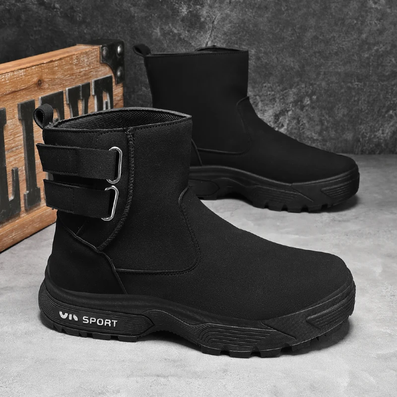 New Outdoor Anti Slip Comfort Workwear Boots Fashion Versatile Trendy Boots Men's Shoes Men's High Top Casual Boots Four Seasons