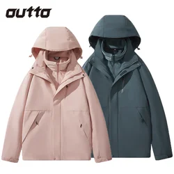 Waterproof 3 in 1 Charge Jacket Men Women Waterproof Warm Hooded Climbing Coat Outdoor Hiking Camping Fishing Jackets Couple