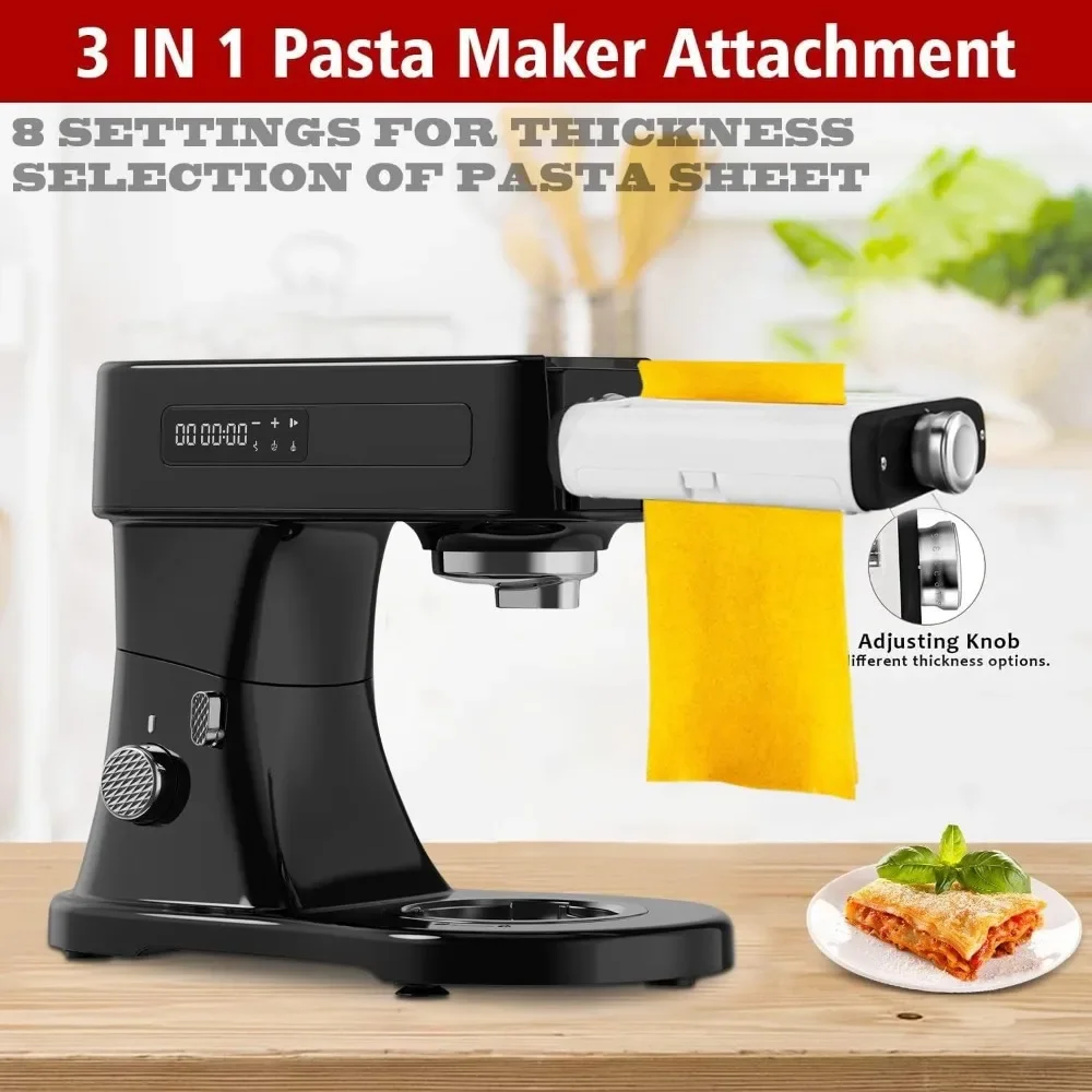 Pasta Maker Attachment for All Kitchenaid Mixers, Noodle Maker Kitchen Aid Mixer Accessories 3 In 1 Including Dough