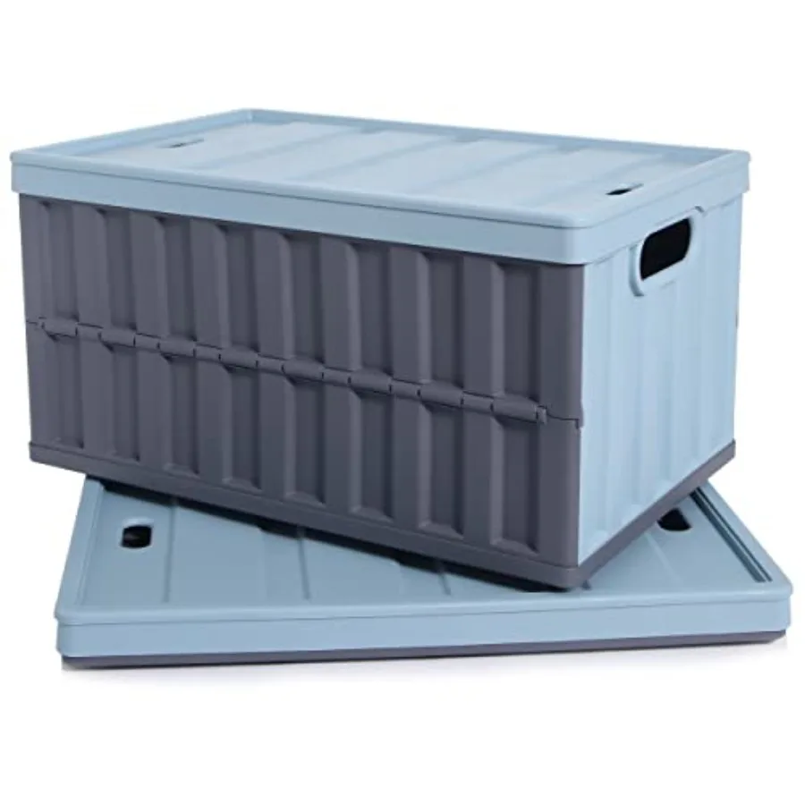 

64L Collapsible Storage Bins with Lids Plastic Storage Containers for Organizing Stackable Storage Box Large Heavy Duty Utility