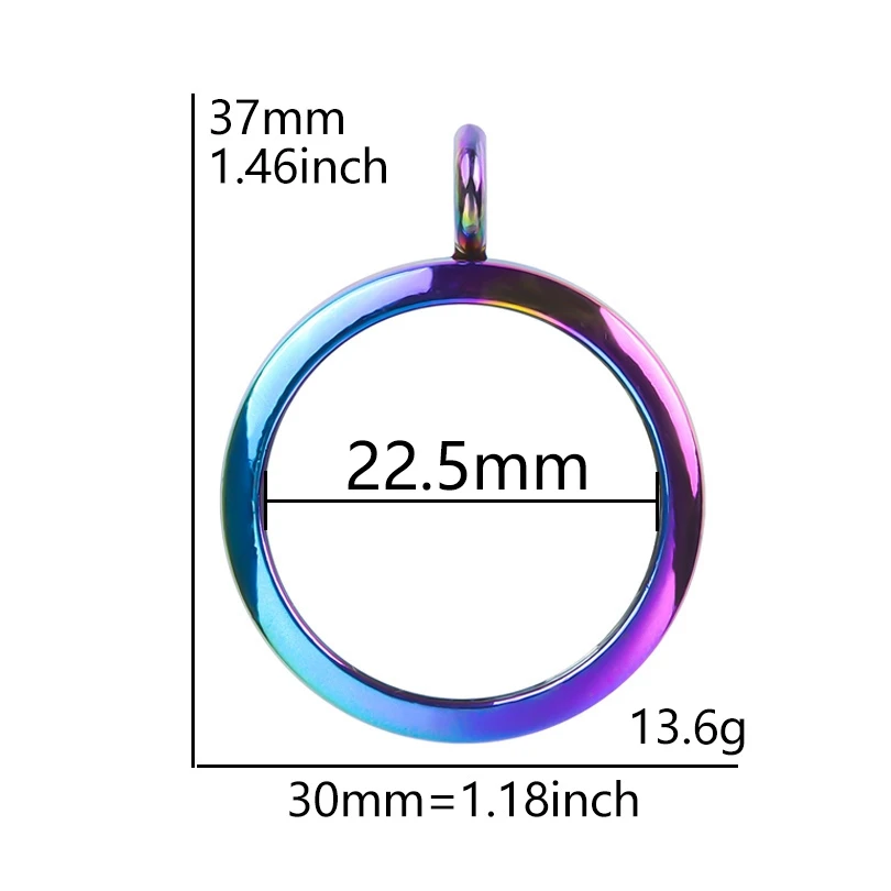 1-5pcs Round Memory Locket Pendant for DIY Jewellery