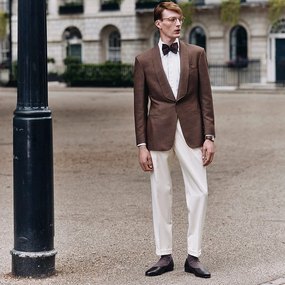 

Мужские костюмы высокого качества, элегантные обтягивающие мужские костюмы с лацканами Sahwl на одной пуговице, пиджак, официальные наряды по индивидуальному заказу, костюм Homme