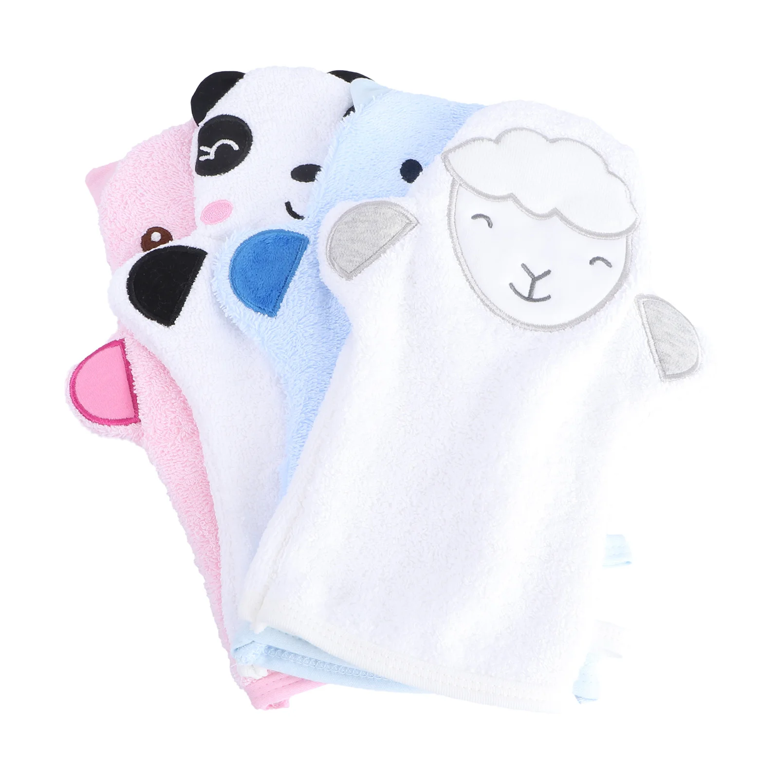 

4 Pcs Towel Bath Scrubber Gloves for Body Shower Mitt Washcloths Exfoliator Accessories