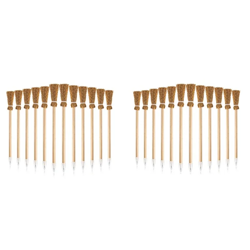 A71Z 50 Pcs Witch Broom Pencils for Halloween Broomstick Ballpoint Pencils Halloween Party Favors Witch Broom Prop Writing
