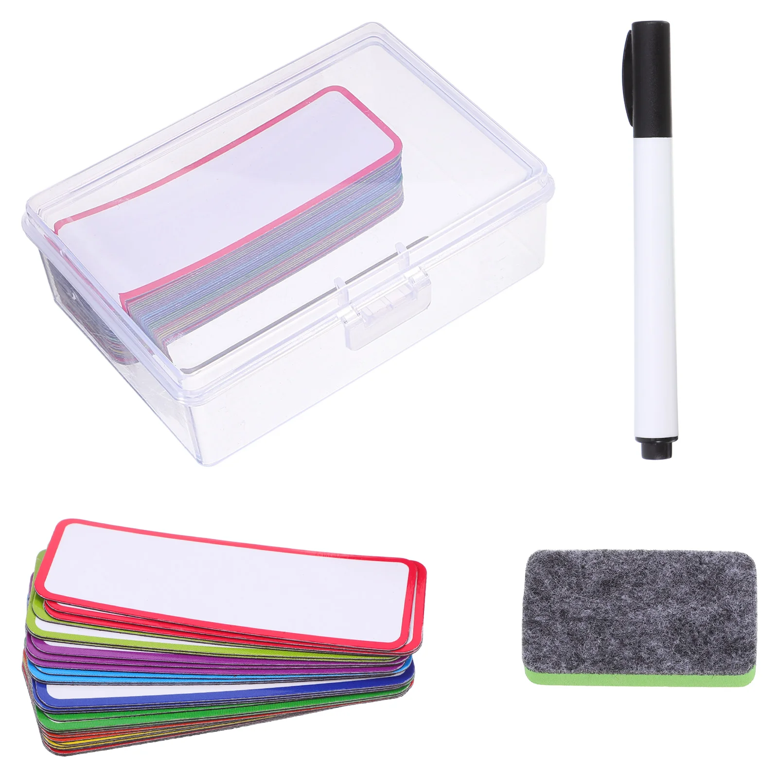 

54 Pcs Labels Stickers White Board Magnets Dry Erase Tags Reusable 9 Colors Dry Erase Magnetic Labels Metal Craft Sewing
