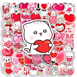Valentine's Day Red Heart Love Sticker DIY Gift Toy for Scrapbook Diary Junk Journal Laptop Luggage Bottle Decorative Waterproof