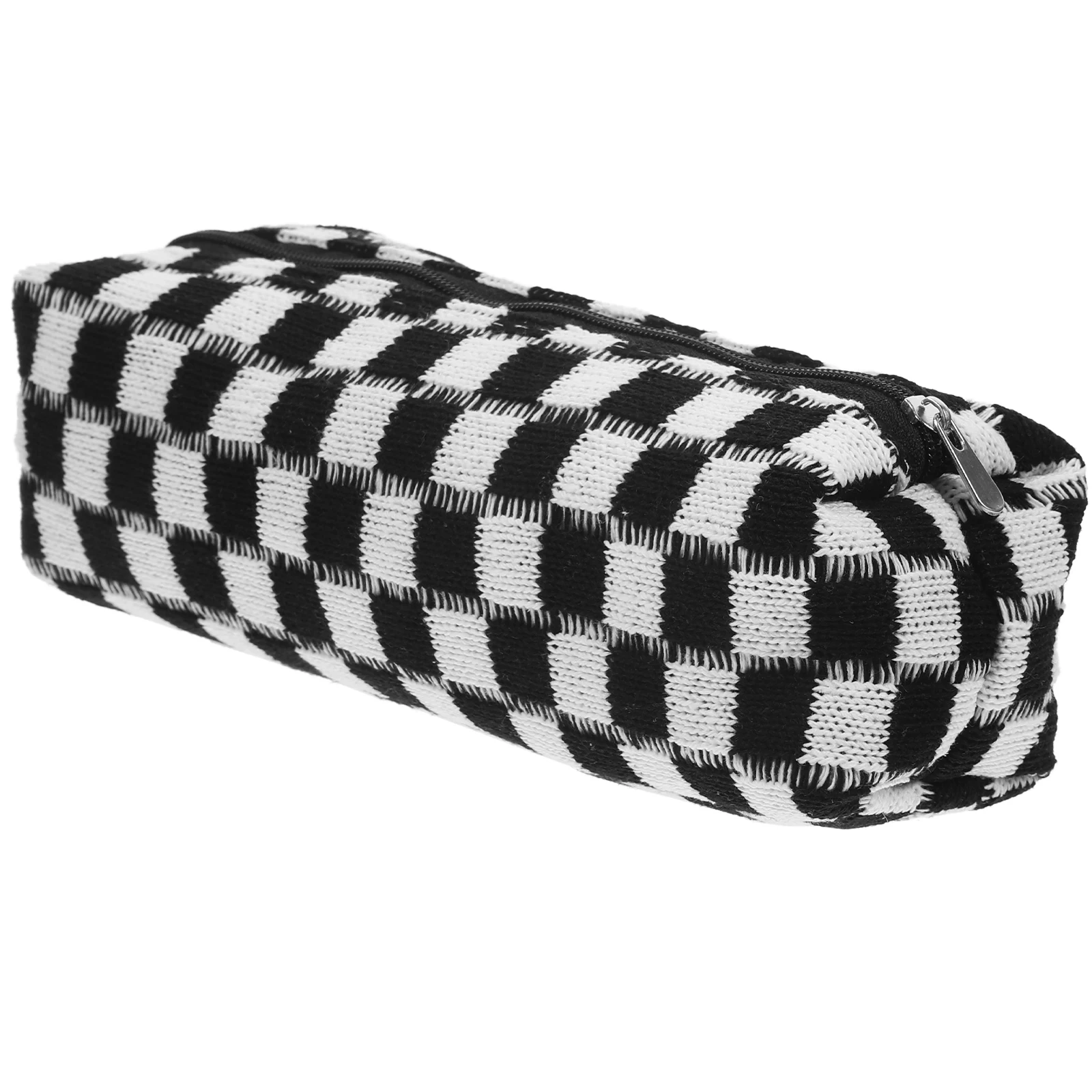 

Checkerboard Pencil Case Handheld Stationery Bag Coffee Small Size Large Capacity Tear Resistant Durable Washable Reusable