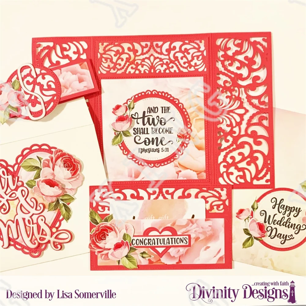 New Band Mr And Mrs Envelope Anniversary Ring Background Cheers Lovebird Faith Hope Love Gatefold Belly Diy Layering Dies Stamps