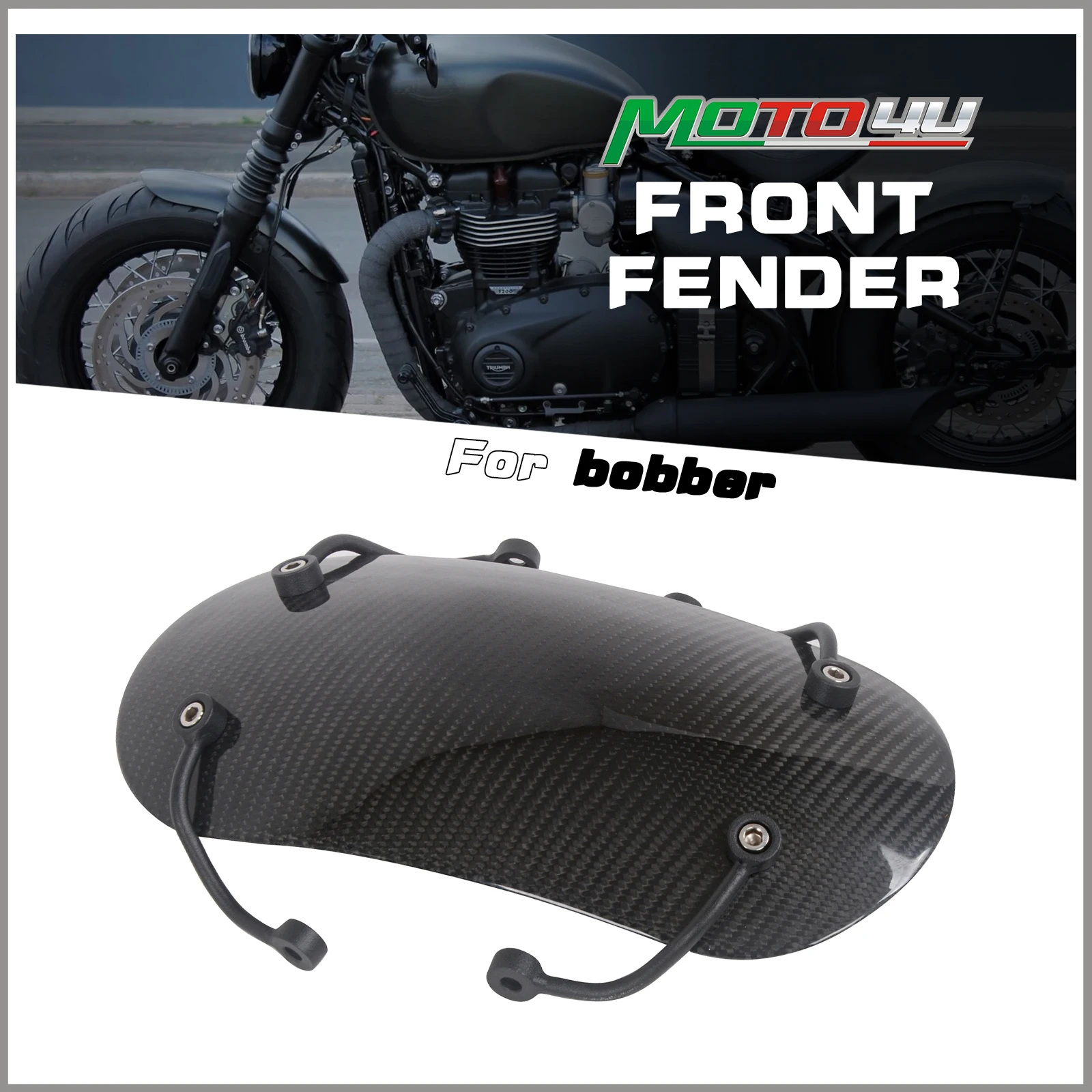Für Triumph Bobber Kurzer Vorderer Kotflügel Motorrad-Schutzblech Kohlefaser-Spritzschutz Verkleidungsabdeckung