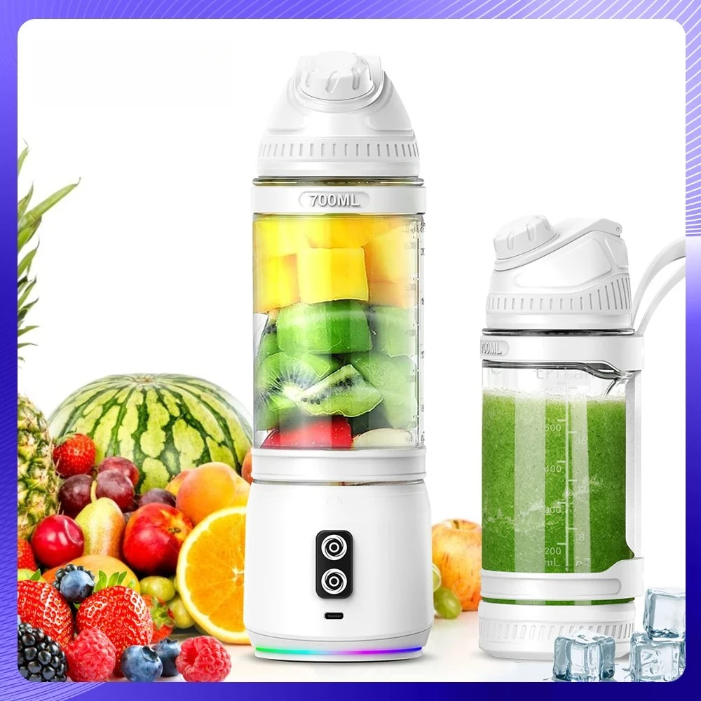 

2026 New Upgrade Portable Electric Juicer 700ML USB Rechargeable Fruit Milkshake Smoothie Mini Blender For Kitchen Travel Outdoo