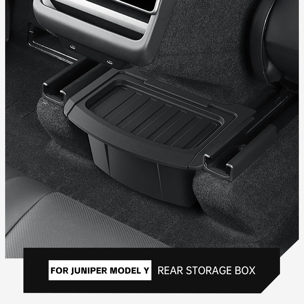 

Car Center Console Storage Box For Tesla Model Y Juniper 2025 2026 Second Row Seat Storage Compartment Car Interior Accessories