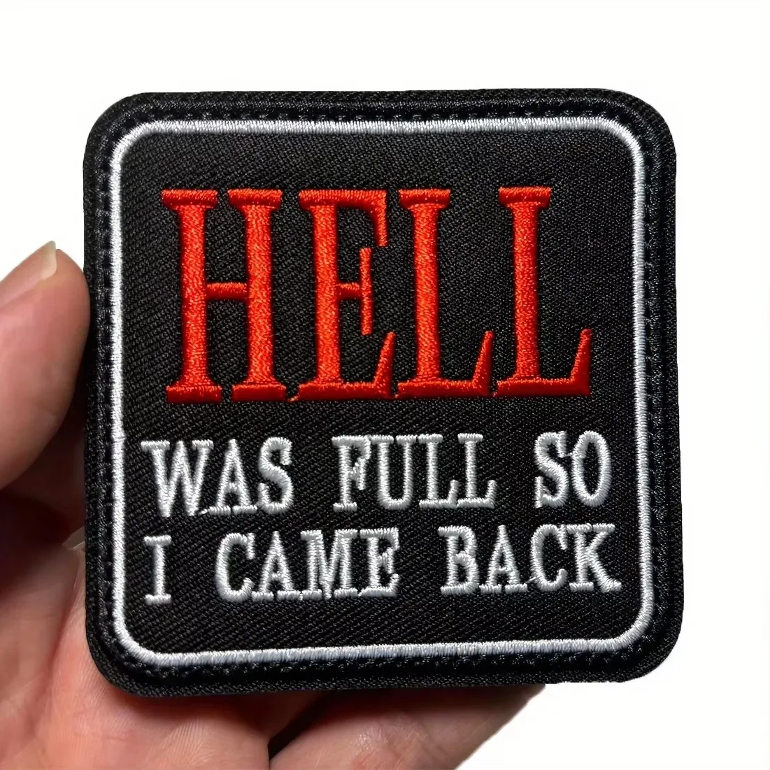 Parches Divertidos 'Hell Was Full', Parche Táctico con Gancho y Bucle, Insignia de Moral DIY para Chaqueta, Mochila, Brazalete, Decorativo