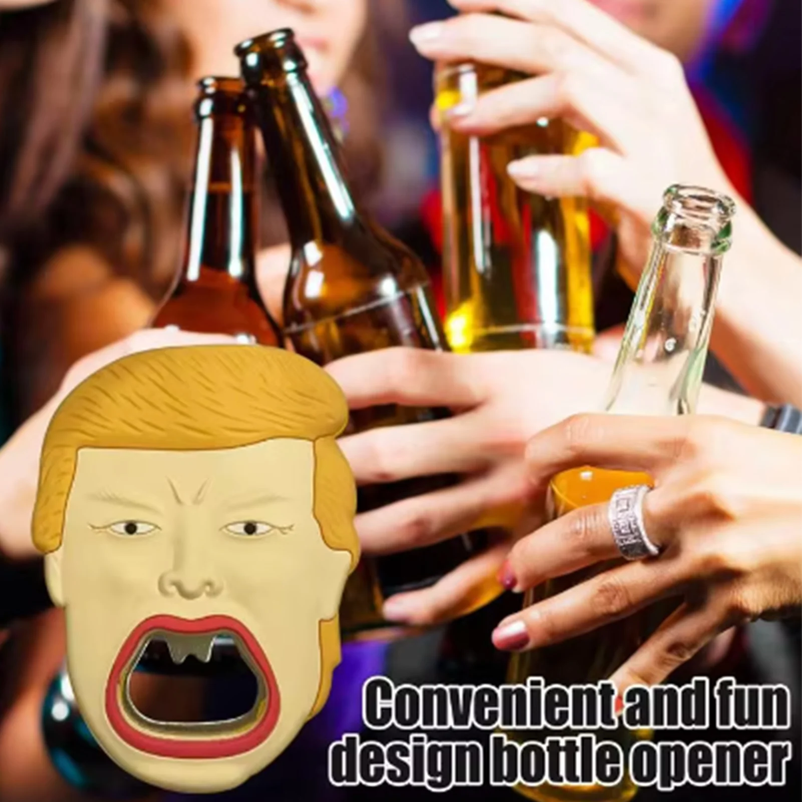 2024 New Trump Bottle Can Opener America Cartoon Trump Pop Can Soda Can Opener Fits Home Birthday Party Bar Beer Supplies