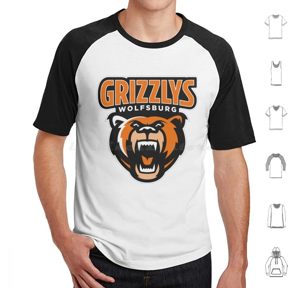 Wolfsburg-Grizzlys-Flat T Shirt Cotton Men Women Diy Print Grizzlys Wolfsburg German Logo