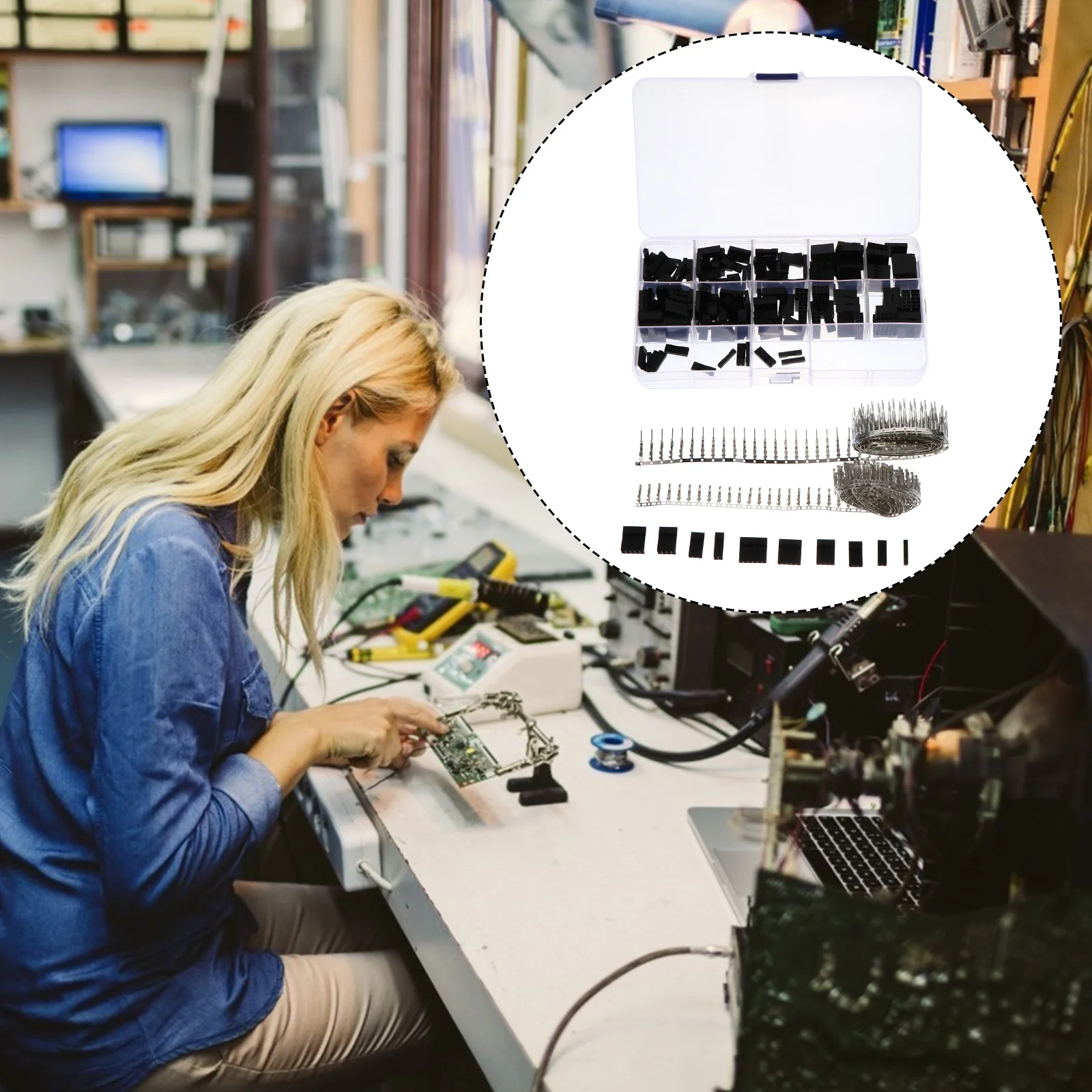 

610Pcs Jumper Wire Connector Set Pin Header Housing Terminal Breadboard Compatible Plastic Wire Terminal Kit Pin Header