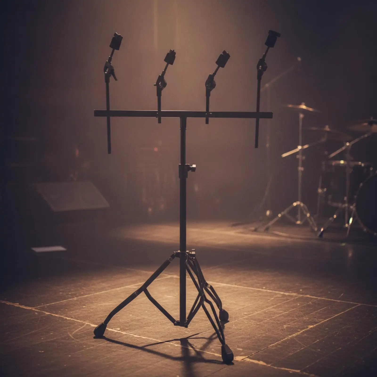Heavy Duty Metal Cowbell Percussion Mount Stand with Tripod Base for Drum Kit Accessories and Music Performance