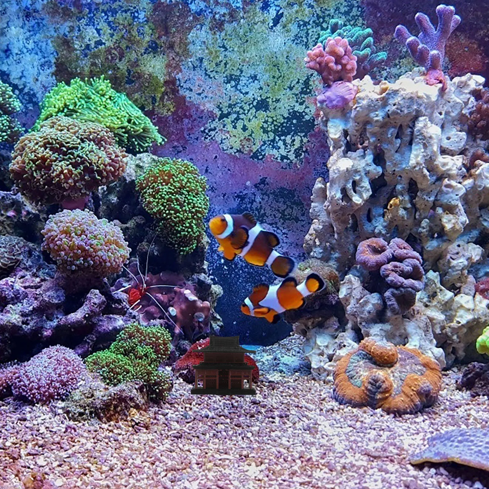 

Ancient Style Pavilion Aquarium Fish Tank Ornaments 5.5x5x4cm Miniature Landscape Decoration Materials Handcrafted