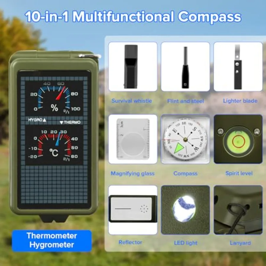 بوصلة المشي لمسافات طويلة بقاء والعتاد الظهر متعددة الوظائف المجال الكشفية البوصلة لفتاة صبي دائم خريطة القراءة أنشطة الجيولوجيا H