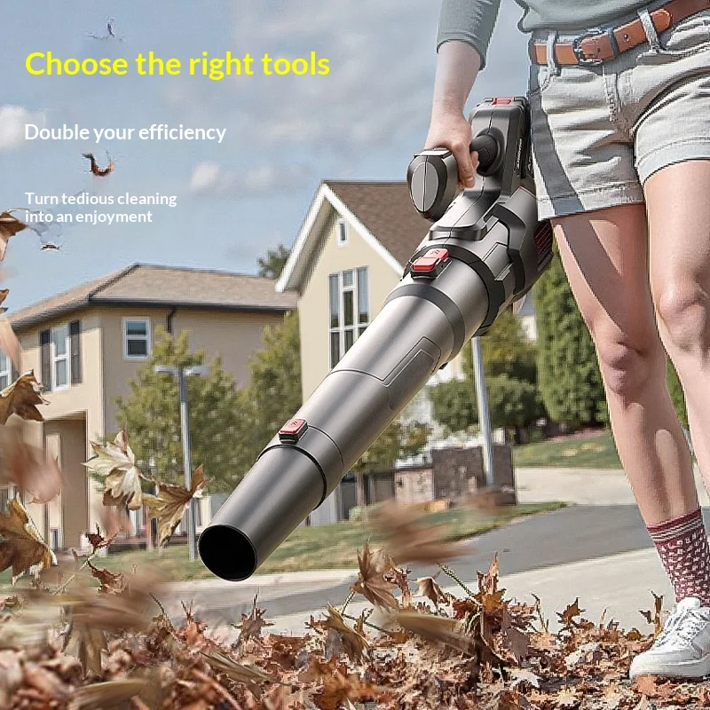 Lithium Battery Powerful Leaf Blower High Power Industrial Dust Collector Snow Blower Garden Leaf Dust Removal Cleaning Tool
