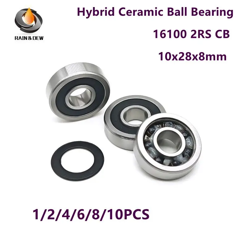 

16100RS（1/2/4/6/8/10Pcs）Hybrid Ceramic Bearing 10x28x8mm Bicycle Bottom Parts - Reduce Rotational Mass and Effective Waterproof