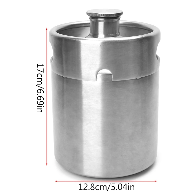 VFGTERTE 1PC Beer Kegs Stainless Steel Mini Beer Growler for Party Beer Geek Wedding Home Kitchen Beer Brewing