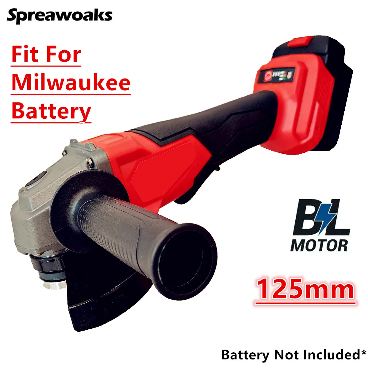 Brushless Angle Grinder 125mm 3 Gears Electric Cordless Polishing Cutting M14 Power Tools For Milwaukee 18V Battery