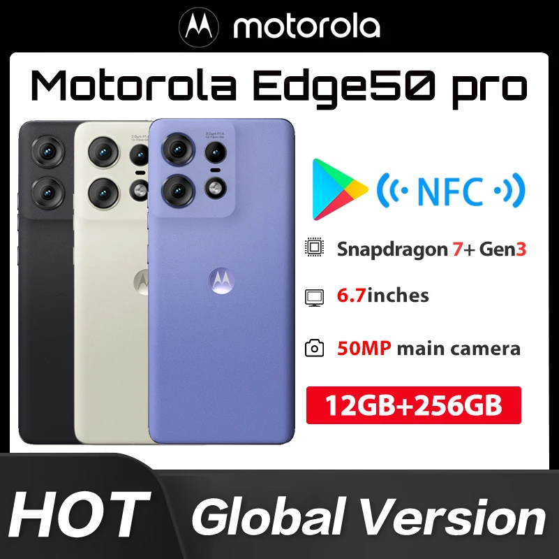 

Global Version Motorola Edge 50 Pro XT2403-1 Snapdragon 7 Gen3 6.7" 1.5K pOLED HDR10+ 2712*1220 4500mAh 125W Type-C IP68 NFC