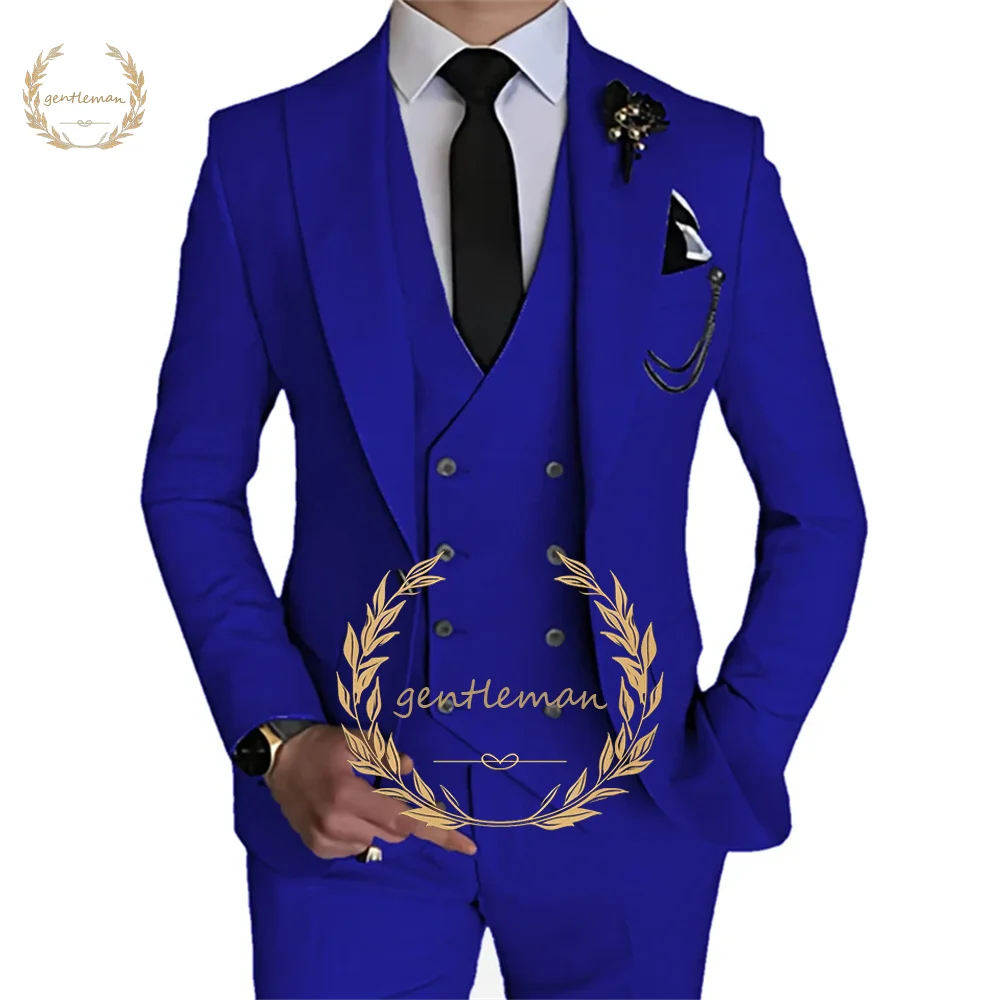 Men\'s suit wedding men groom groomsmen suit wedding 3 piece suit (blazer + pants + vest) custom business suit