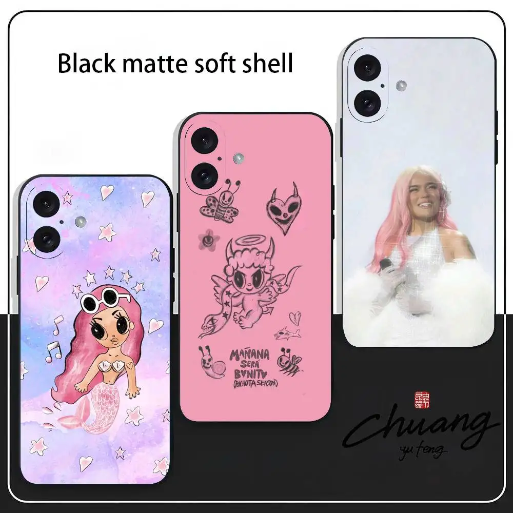

G K-Karol G Manana Sera Bonito Phone Case Stylish Black Matte TPU Case For 11-16. Anti-slip And Wear-resistant