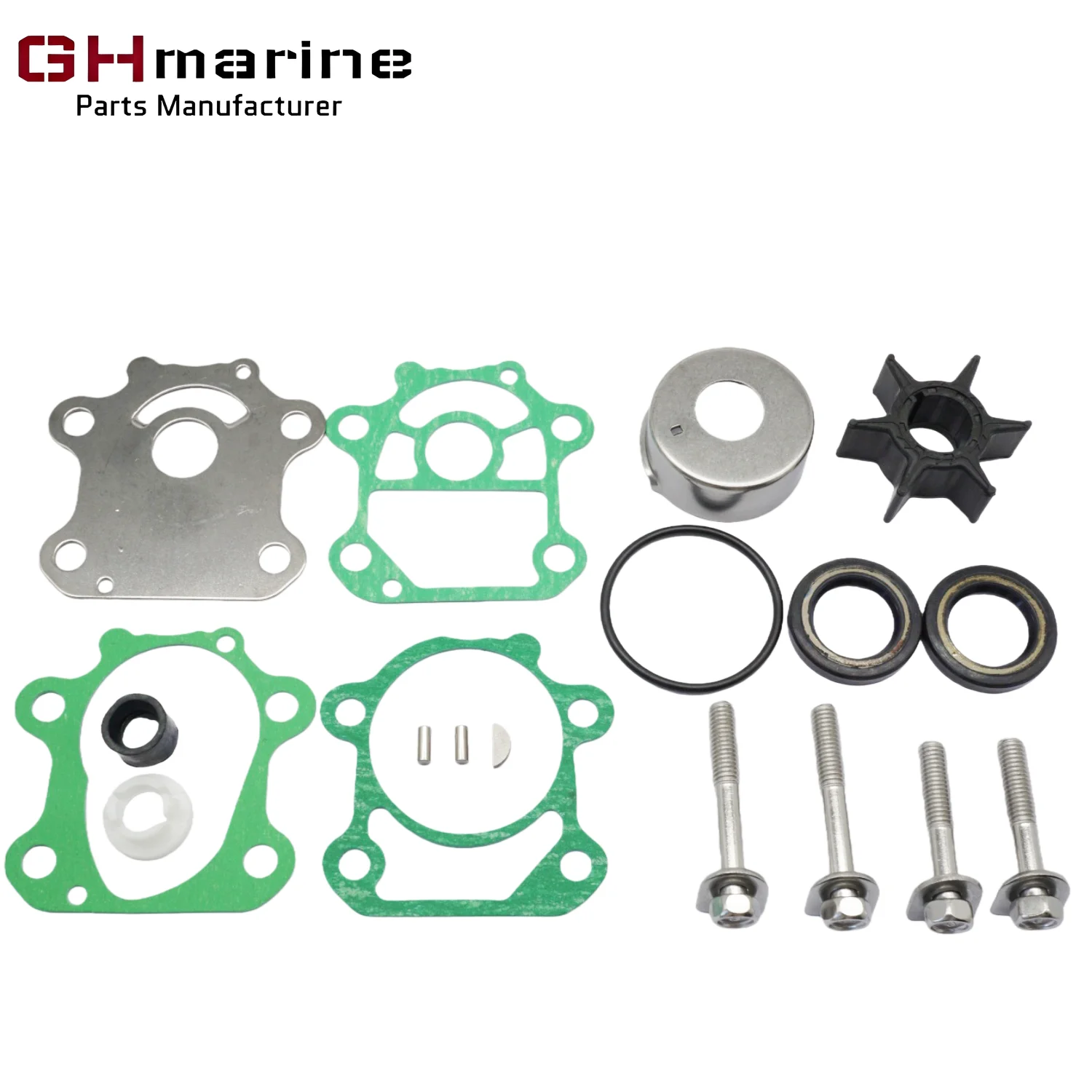 

Water Pump Impeller Repair Service Kit for Yamaha Marine 25 30 HP 2 Stroke 3 Cyl Outboard Engines 6J8-W0078-01 6J8-W0078-A1