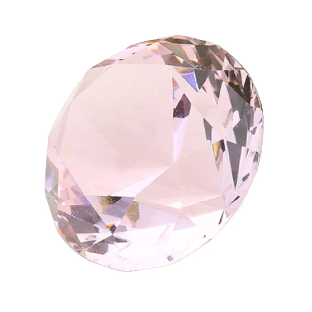 

2Pcs 60Mm Pink Faux Diamond Decorations Premium Glass Crystal Ornaments for Wedding Home Party Romantic Atmosphere Artificial