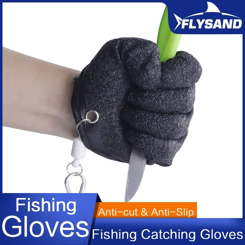 FLYSAND Non Slip Latex Fishing Gloves Outdoor Gloves With Magnet Latex Protect Hand from Puncture Fishing Tool Fishing Accessory