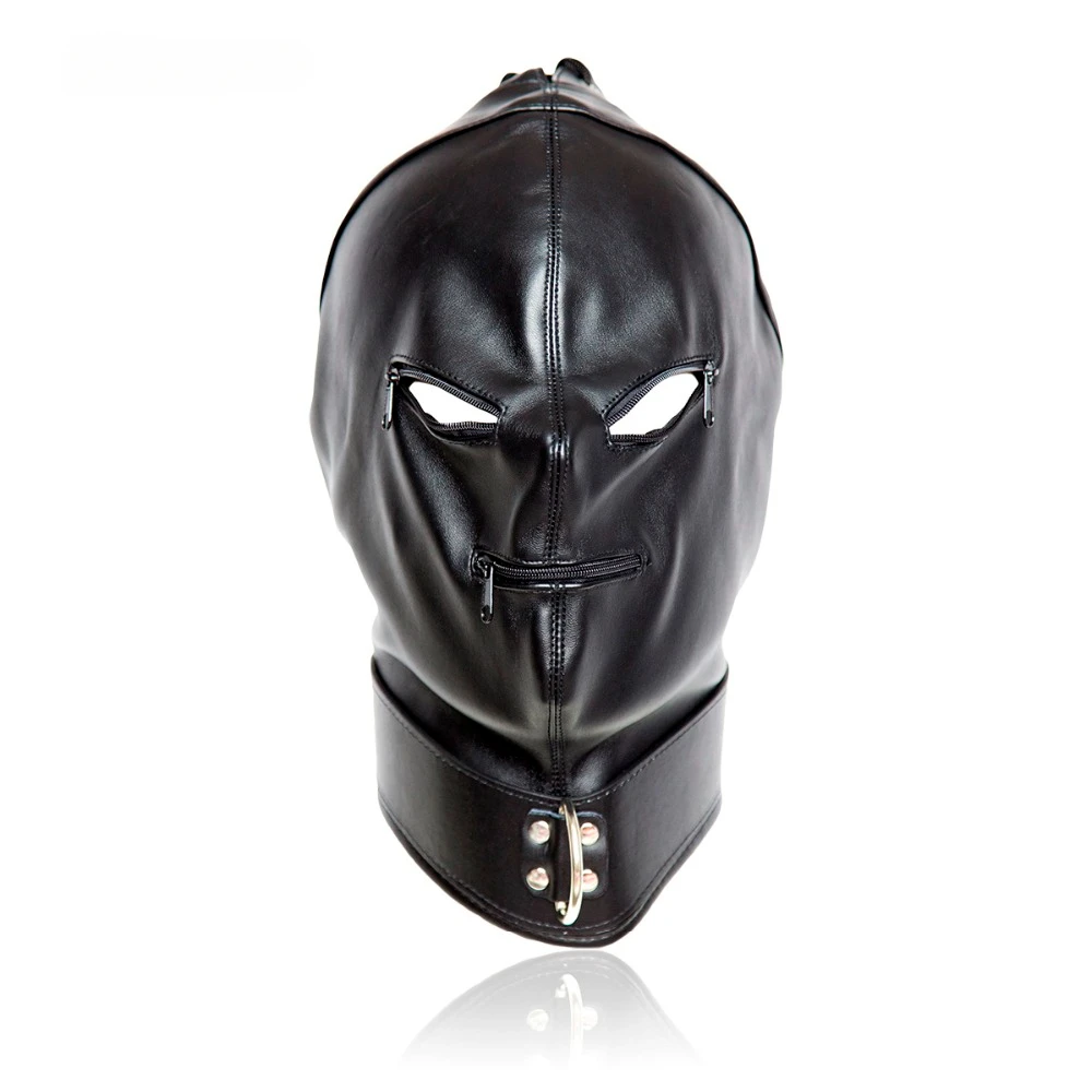 

Leather Sponge Zipper Restraint Dog Headgears Head Hoods Fully Enclosed Erotic Fetish BDSM Couples Slave Sex Bondage