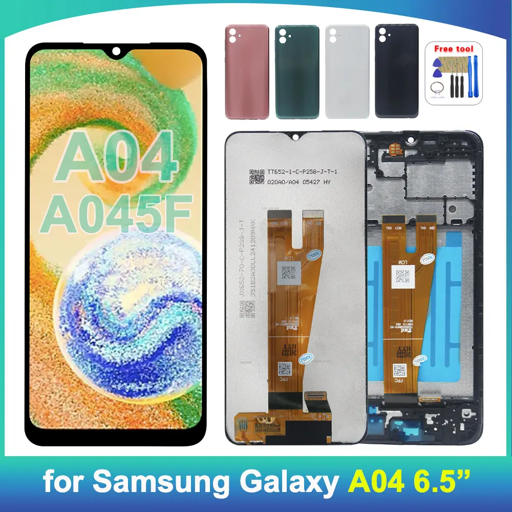 Pantalla LCD de 6,5 pulgadas para Samsung Galaxy A04 A045, repuesto de pantalla táctil para Samsung A04 A045 A045F A045M Digitiz, reemplazo