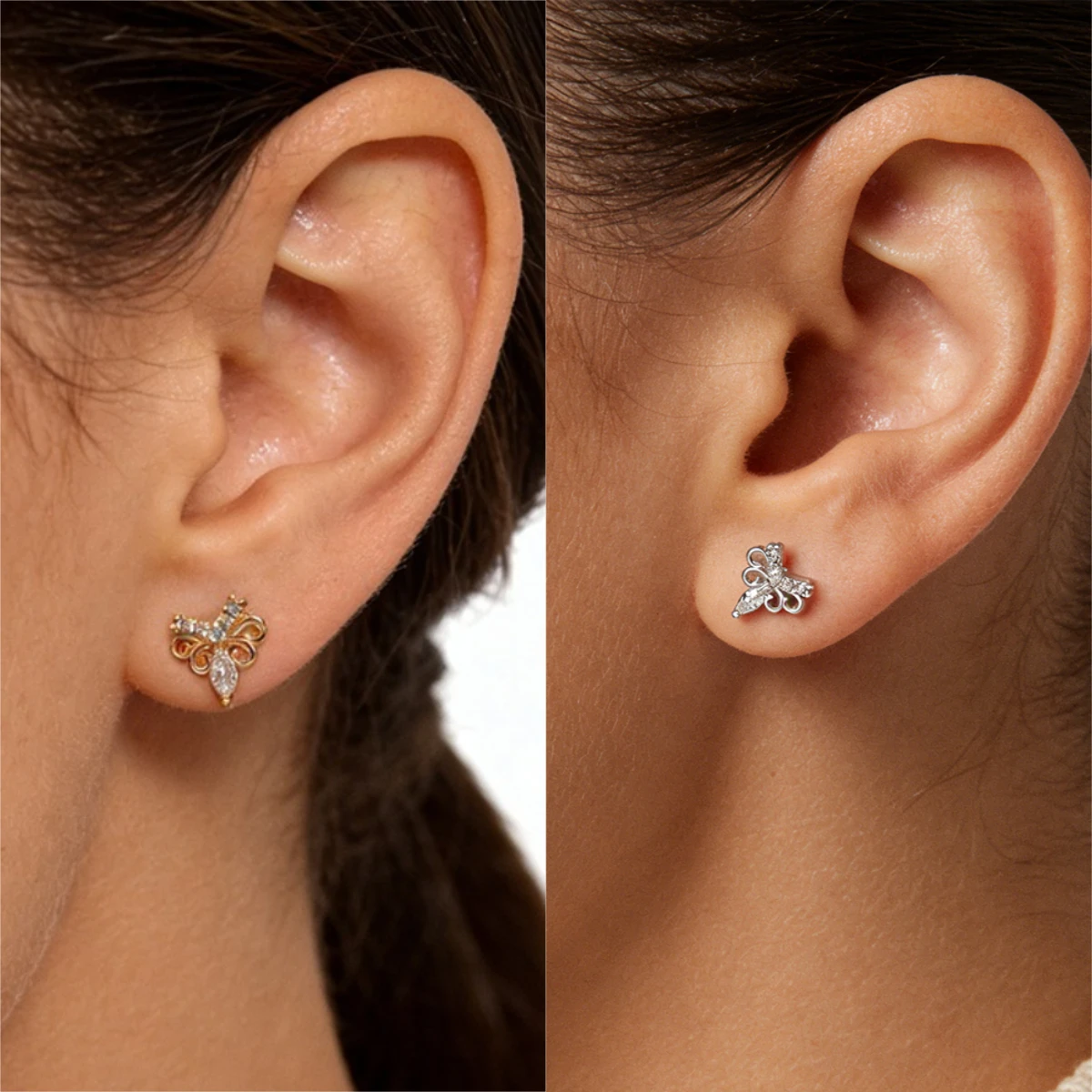Vintage Filigree Climber Earrings Gold Plated Cubic Zirconia Crawler Earrings Dainty Cartilage Earrings for Women Gift