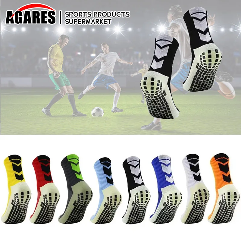 Football Socks Men's Glue Non-slip Sports Socks Arrow Sweat-absorbing Breathable Towel Bottom Training Socks Hot Glue