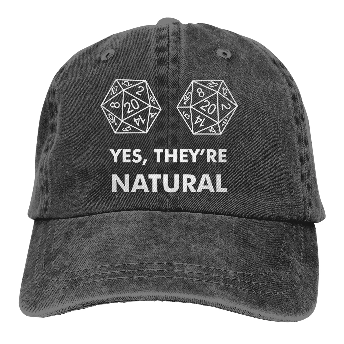 

D20 Yes They're Natural The Baseball Cap Peaked capt Sport Unisex Outdoor Custom The science of 20 sided dice Hats