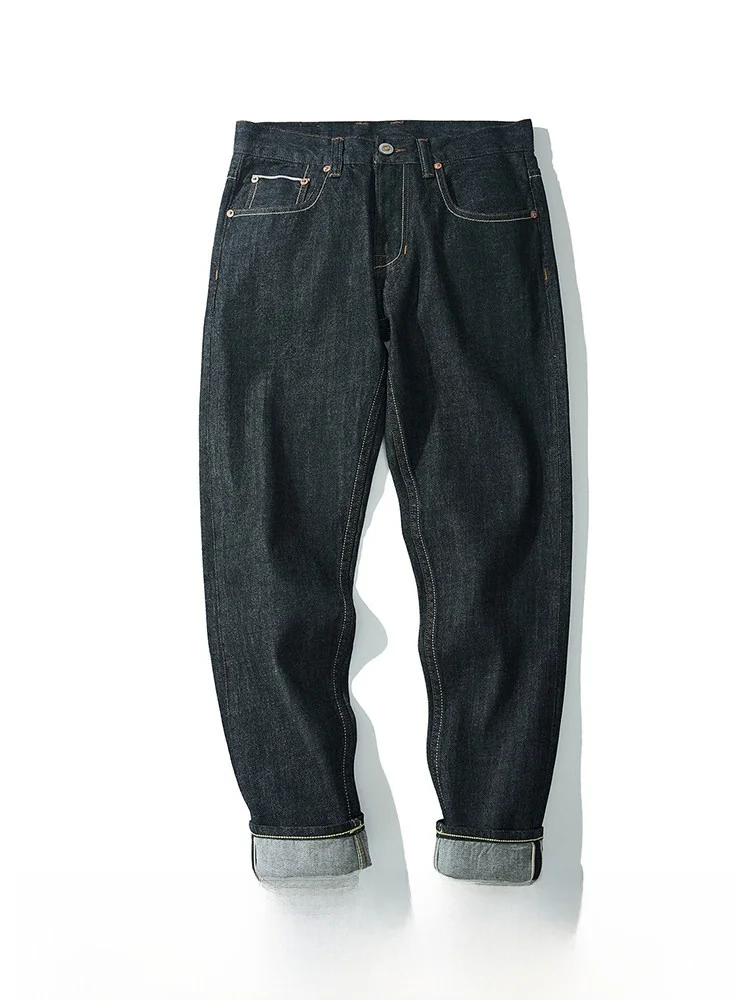 

MBBCAR Bla Calf Ear Denim Jeans Narrow Waist American Casual Sle Youth ular Cotton 00% Four Seasons Wear