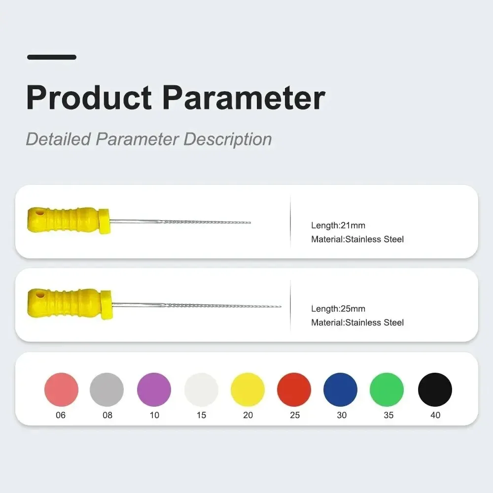 NICEDEN 6 sztuk/pudło Dental ręczne H-pilniki 21/25/31mm endodontyczne pilniki do kanałów korzeniowych ze stali nierdzewnej narzędzia dentystyczne instrumenty laboratoryjne