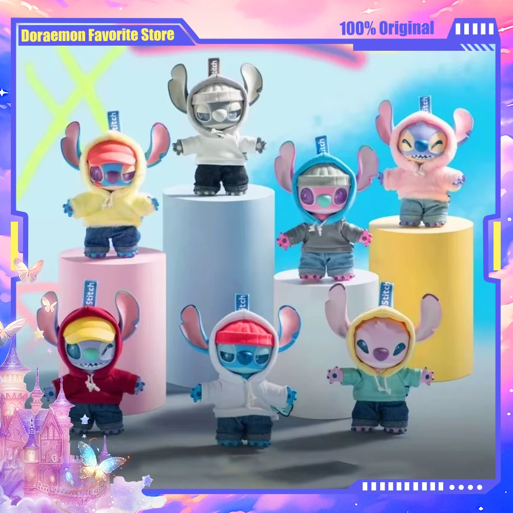 

Miniso Stitch Genz Street Series плюшевая виниловая загадочная слепая коробка Lilo & Stitch городская мода Коллекционные детские подарки на день рождения игрушки