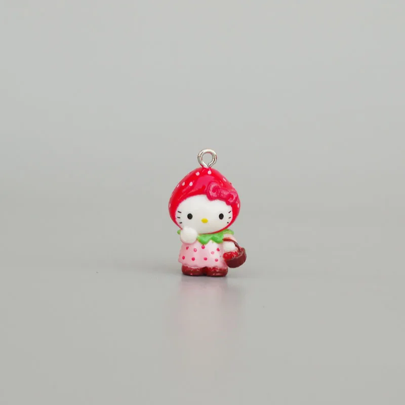 Anime Hello Kitty Sanrio Doll Model Kawaii Cartoon Girls Diy Keychain Pendant Decor Nail Art Patch Pen Material Ornaments Toys