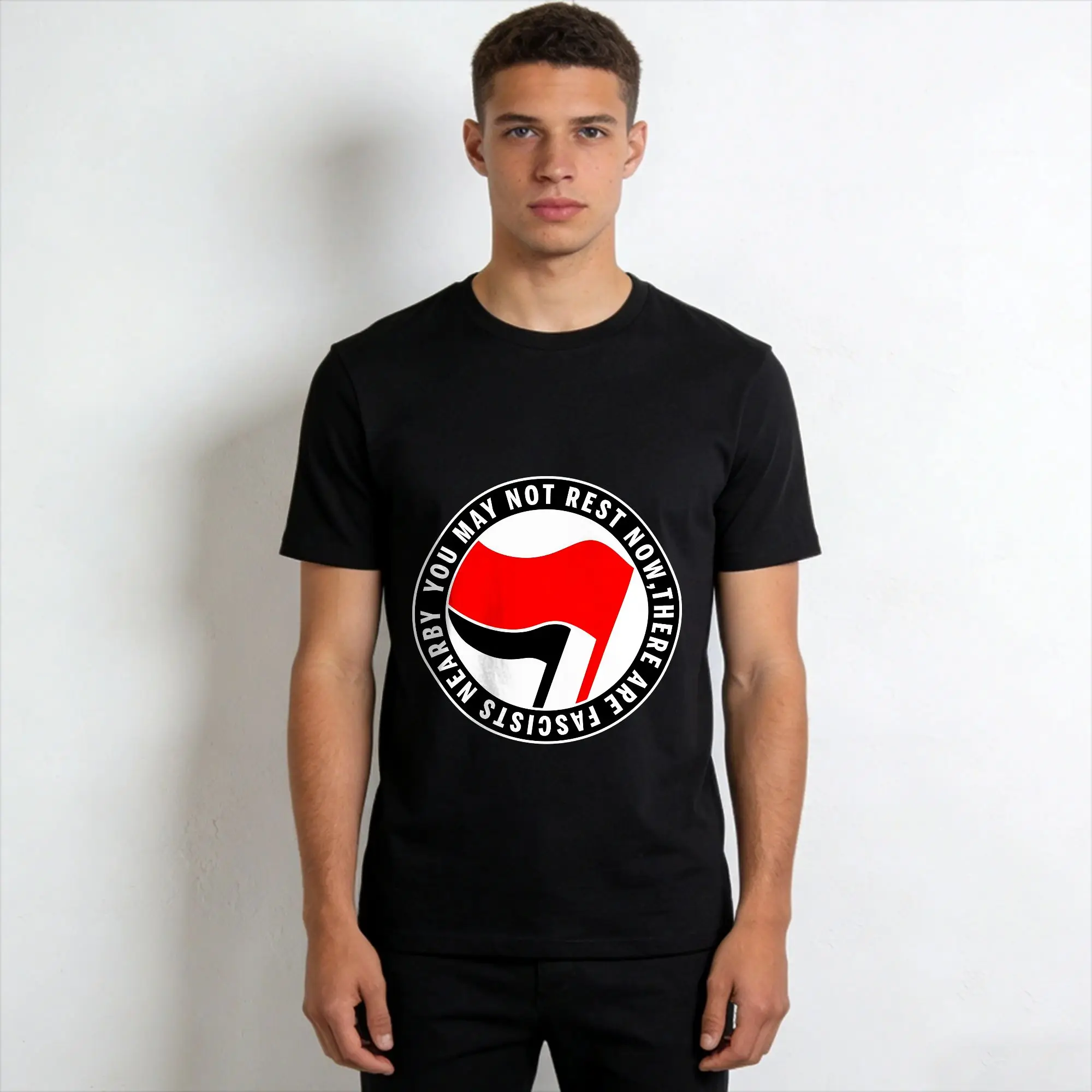 Men's Antifa Anarcho T Shirts  100% Cotton Clothing Fashion Short Sleeve O Neck Tee Shirt Unique T-Shirts