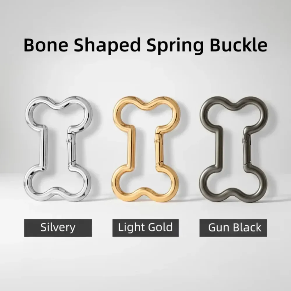 5/10Pcs 18-37mm Spring Ring Metal Buckles Bone Shaped Bag Keychain Connect Hook Dog Collar Carabiner Hardware Accessories