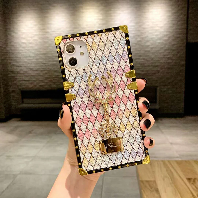 

Luxury Glitter Christmas Deer Bumper Phone Case For Samsung A50 A70 A10S A20 A30S A7 M21 M31 M12 A01 M32 A13 J6 J4 J2 Back Cover